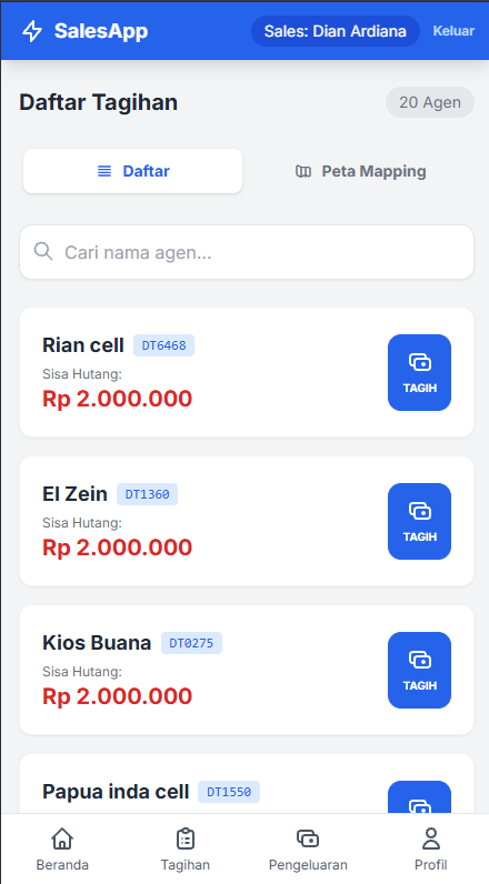 Daftar Penagihan Sales